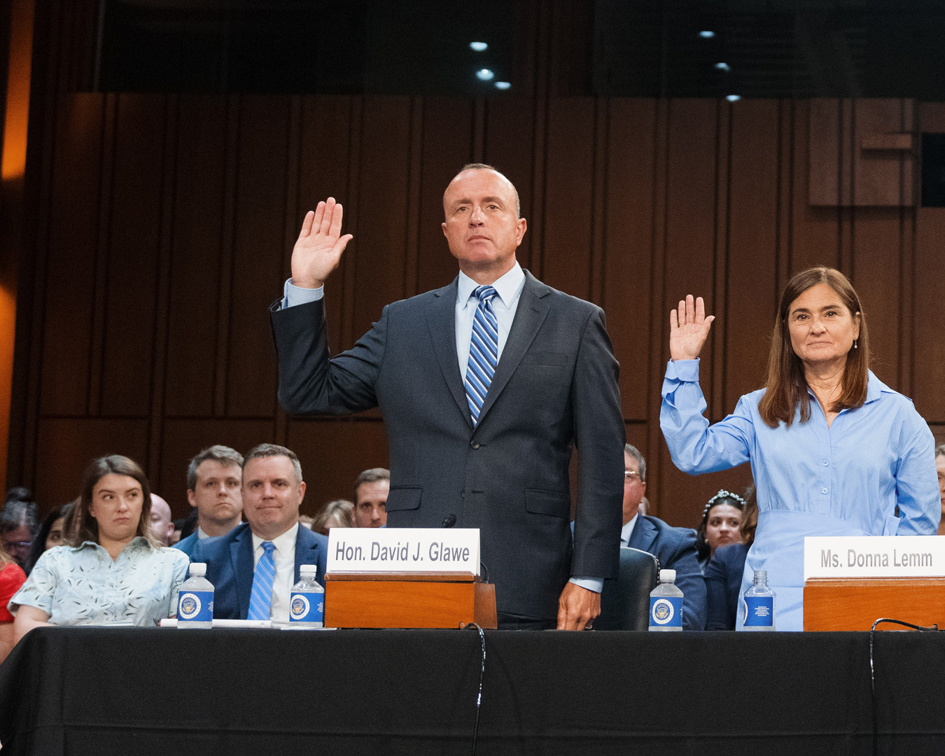 David J. Glawe being sworn in at Senate Judiciary