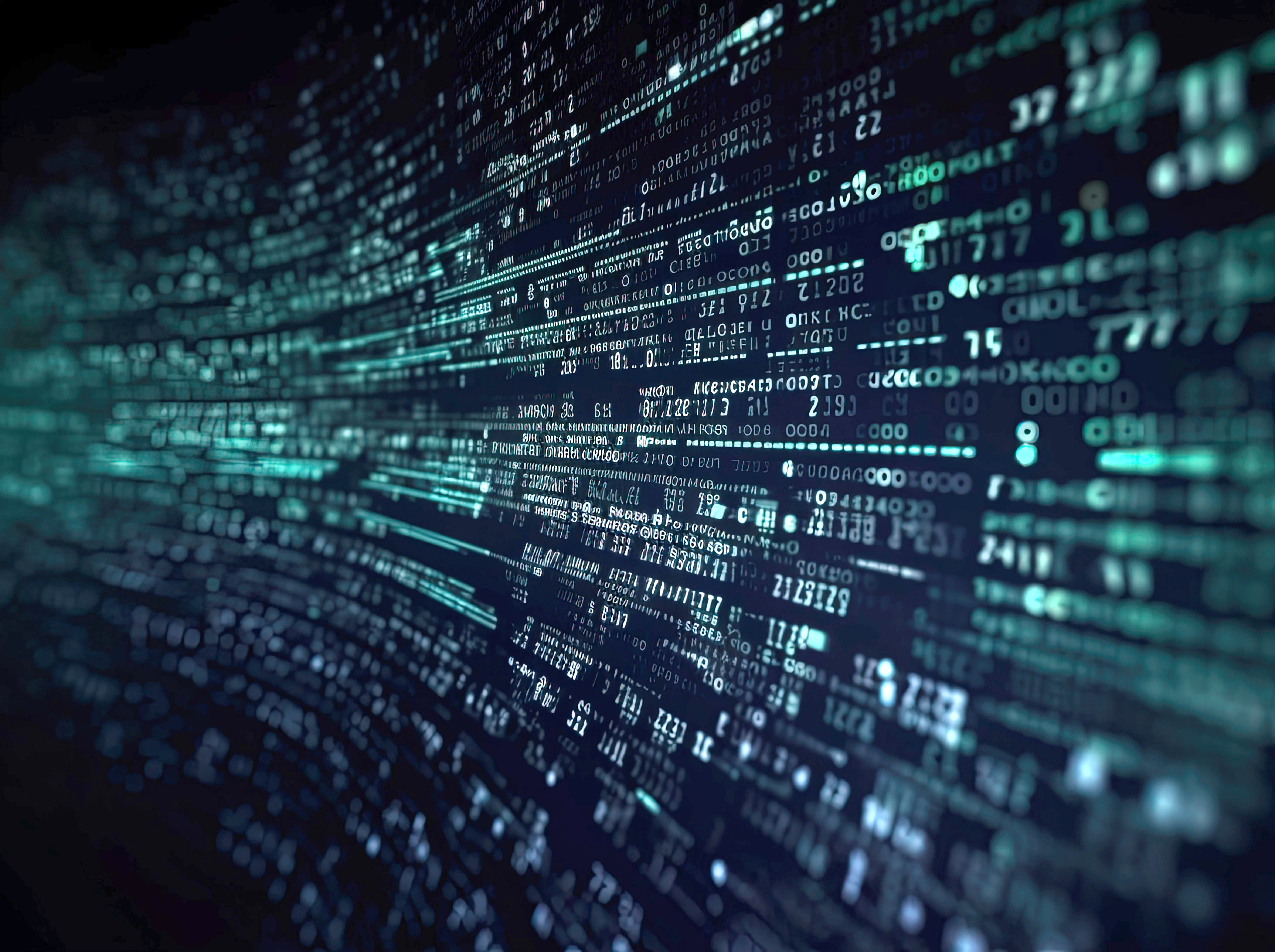 Data visualized in a computer code-inspired spectrum